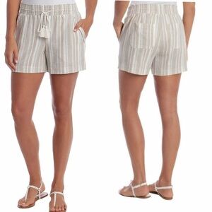 Briggs Linen Blend Striped Shorts L NWT Beach Summer